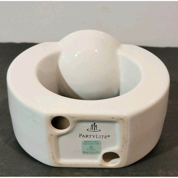 Partylite White Gaia Fragrance Warmer Candle Burn P90636 - Picture 2 of 3